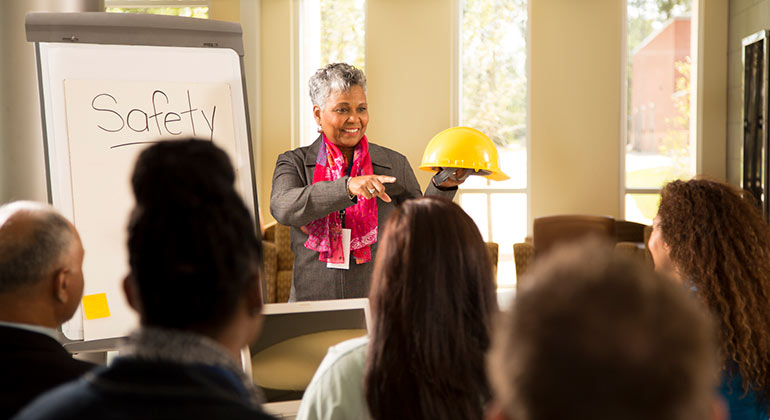 person giving presentation